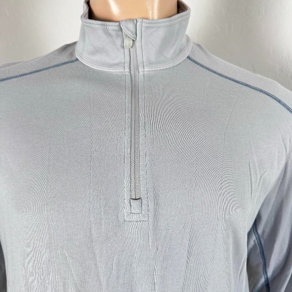 Tommy Bahama Via Del Sands Half-Zip Sweatshirt Size M in Light Grey - Picture 2 of 11
